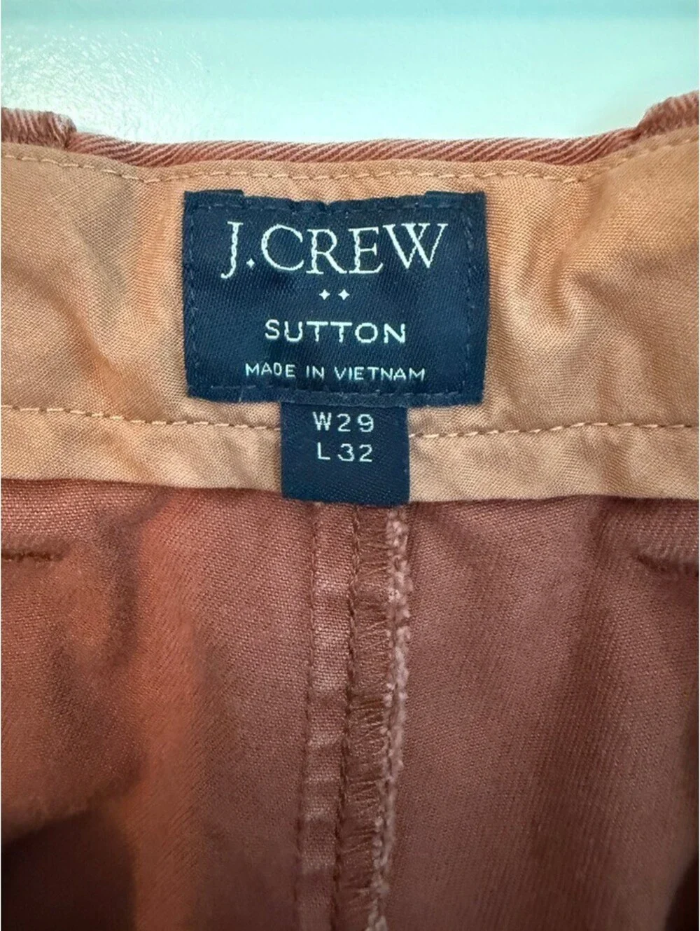 J.Crew Sutton Chino Pants Mens 29x32 Rust Terracotta Preppy Straight Leg